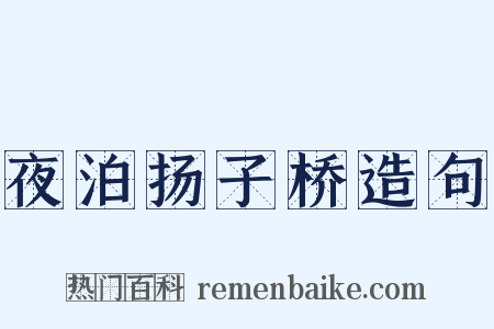 夜泊扬子桥造句是什么意思的图片